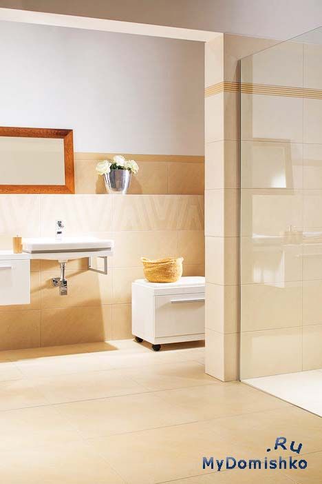 Фото Плитка Сэнди имитирующая камень представлена в светлых и темных оттенках бежевого, также можно комбинировать с матовой и металлической поверхностью