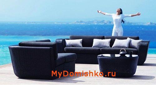 Черная плетеная мебель для дачи фото Черная плетеная мебель для дачи фото