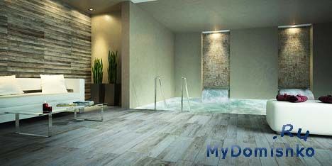 Фото Керамическая плитка идеально имитирует старые деревянные доски