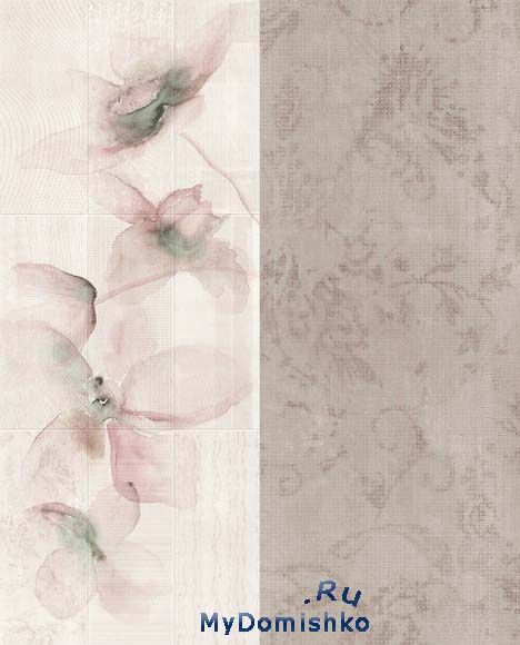 Фото Керамическая плитка с рельефной поверхностью имитирующая обои